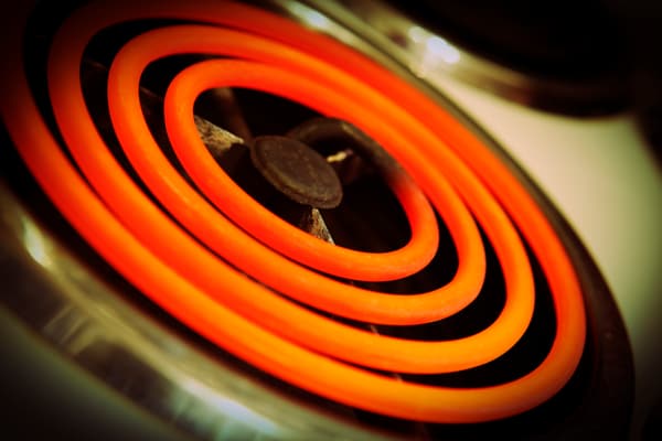 iStock Credit: susandaniels A close-up of a glowing electric coil heating element